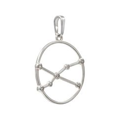 Подвеска на шею Созвездие Телец Знак зодиака серебро с фианитами