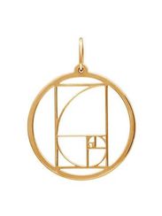 Подвеска Золотое сечение в круге из серебра с позолотой