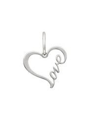Контур сердца Love подвеска из серебра