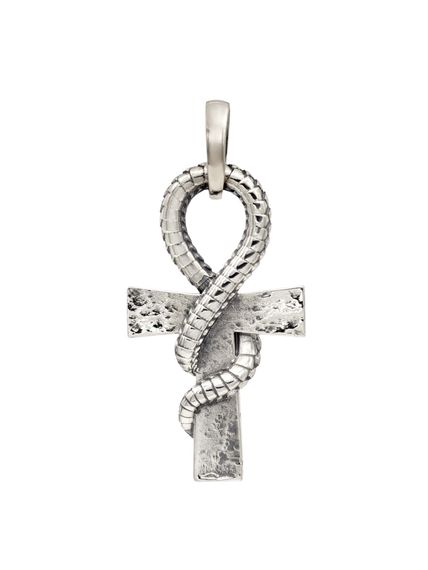 Подвеска Анкх Жизни Змей из серебра 925 пробы, фото вид сзади