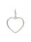 Фото подвески Сердце контур из серебра, вид анфас.