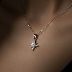 Подвеска Вифлеемская звезда из серебра 925 пробы с фианитами