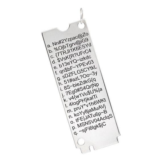Подвеска Passwords Storage - кулон из серебра 925 пробы, вид 1