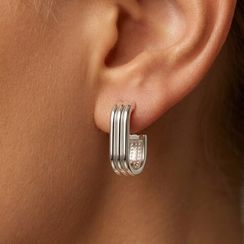 Серьги-пусеты Полоски из серебра 925 пробы